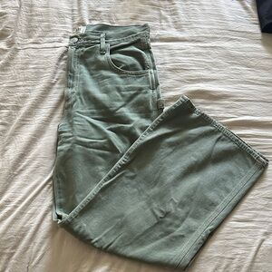 Agolde Women's Wide Leg Jeans in Sage Green